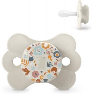 Sucette Bébé 0/6 Mois,Avec Tétine Symétrique Sx Pro En Silicone,Réversible,Plate,Flexible,Respecte Le Développement Buccodentaire,Nouveau-Né,Wonderland Beige - Neuf