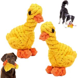 Jouet Pour Chien 2 Pieces Durables Jouet Chiot Jouets Pour Chiens Cadeau Chien Peluche Pour Chien Jouet Petit Chien Jeux Chien Jouet Jouet Chien Noel Coton Naturel Et Non Toxique Canard - Neuf