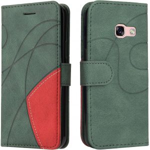SJZG-Coque Pour Samsung Galaxy A3 2017 / A320, Etui En Cuir Pu Portefeuille Housse Fermeture Magn&eacute;tique Und Flip Protection Case Avec Antichoc Tpu, Etui &Agrave; Rabat, Fentes Pour Cartes (Vert) - Neuf