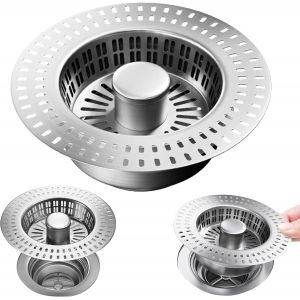 Jgd-1 Pi&egrave;ces Bouchon De Filtre D'&eacute;vier, Filtre Evier Acier Inoxydable, Filtre Evier Universel, Pour Les D&eacute;chets Alimentaires Et Les Pi&egrave;ges &Agrave; Cheveux, Id&eacute;al Pour Les &Eacute;viers De Cuisine Et De Salle De B - Neuf