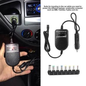 Zerodis Chargeur 80W Adaptateur d'alimentation universel pour chargeur de voiture CC 80W 15-24V pour ordinateur portable - Neuf