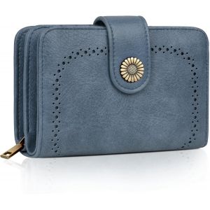 CAUC-Portefeuille Femme Vintage en Simili Cuir - Porte Monnaie Zipp&eacute; avec 16 Cartes et RFID Blocage - Portefeuille Moyen Cadeau &Eacute;l&eacute;gant pour Femme (Coffret Cadeau Inclus) - Neuf