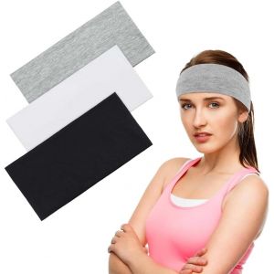 3 Pcs Bandeau Cheveux Femme Sport, Bandeau Sport Femme En Coton Bandeaux Cheveux &Eacute;lastiques Antid&eacute;rapants, Yoga Fitness Running Gym - Neuf