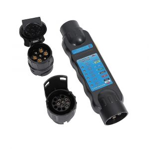 Testeur de prise de remorque, outils de diagnostic de câblage de circuit d'éclairage (testeur de remorque 7 broches + convertisseur 2 x 7 13) - Neuf