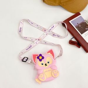 Porte-monnaie en silicone pour enfants, joli sac a main decoratif en silicone, sac a bandouliere rose - Neuf