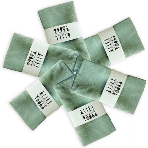 ERYI-Serviettes En Tissu Serviettes En Lin,Lot De 6 Serviettes En Lin Durable,Serviettes De Table Lavables De Haute Qualité,Pour Cuisine Tables De Fête De Famille Dîner Café Restaurant - Vert Clair - Neuf