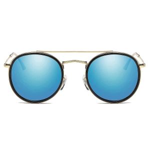 Lunettes De Soleil,Lunettes De Soleil Rondes Polaris&eacute;es Lunettes De Soleil Cercle Lunettes De Soleil Steampunk R&eacute;tro Hippie Specs Lunettes De Soleil Pour Femmes Hommes Cadre En M&eacute;tal Festival Sunglas - Neuf