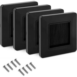 Plaque murale brosse-Lot de 4x passe-c&acirc;ble murale sortie connecteur audio vid&eacute;o-Prise encastrable pour passage de c&acirc;ble TV HDMI Hi-Fi.[U5] - Neuf