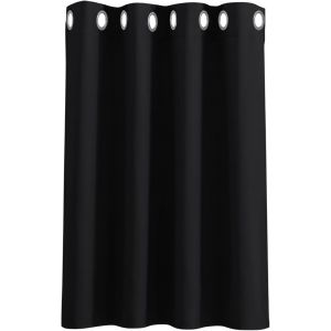TIANYI-Rideau Cuisine - Rideaux Occultant Court de Petite Fen&ecirc;tre D&eacute;coration Maison Chambre Lumiere Bloquer Pr&ecirc;t &agrave; Poser Tenture Opaque, Largeur 132 x Hauteur 90 cm, 1 Panneau, Noir - Neuf