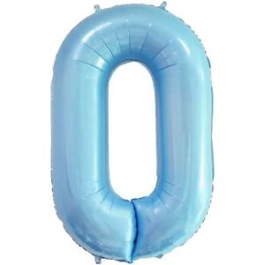 SJZG-40Pouces Ballon Chiffre Anniversaire 0 Bleu Perle, 0123456789,10-19,20-25,30,40,50,60,70,80,90 Ballon Numero 0 Deco Birthday, Balloon 0 Ballon Party Deco Soutenir L'H&eacute;lium - Neuf