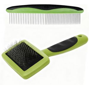 Jgd-Brosse Slicker Pour Chien Et Chat En Mat&eacute;riau De Qualit&eacute; Sup&eacute;rieure, Design Ergonomique, Douce Pour La Peau, &Eacute;limine Le Sous-Poil, Les N?uds Et Les N?uds, Id&eacute;ale Pour Les Chiens Et Chats &Agrave; Poils - Neuf