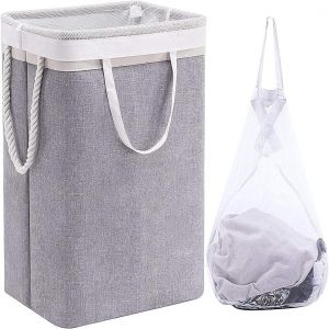MEVRONISSHOP-Panier &agrave; linge pliable de 65 l - Grand panier &agrave; linge pliable avec sac en maille amovible et poign&eacute;es - Panier &agrave; linge pour v&ecirc;tements sales pour chambre &agrave; coucher, salle de bain et chamb - Neuf