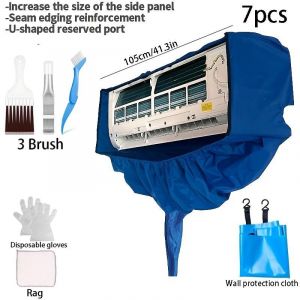 Grand Kit de couverture de nettoyage de climatiseur d'été, outil de nettoyage de sacs d'eau avec ensemble de poussière en tissu de Protection murale--9000 18000BTU 7pcs - Neuf