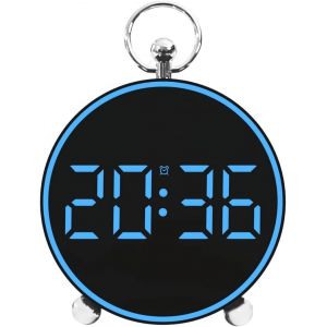 R&eacute;veil num&eacute;rique LED avec Date,temp&eacute;rature,Fonction r&eacute;p&eacute;tition,Commande vocale,variateur,Fixation Murale/de Table,Compact et l&eacute;ger,id&eacute;al comme Cadeau pour la Famille. (Bleu) - Neuf