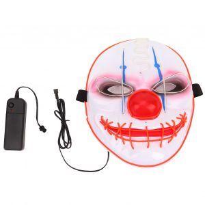 Masque De Purge D'halloween A 3 Led, Style Jocker, En Pvc Resistant, Details Realistes, Masque De Clown A Led Pour Fete, Costume, Jeu - Neuf