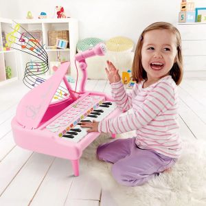Piano Enfant Fille 1 2 3 Ans, Piano Jouet Rose Bebe avec Microphone-31 Touches Rose - Neuf