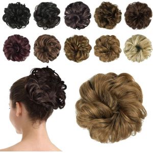 Chignon Postiche Cheveux, Boucl&eacute;s Ondul&eacute;s Extensions Chouchou Grande Postiches Naturel Faux Chignon Synth&eacute;tique Chignon Queue De Cheval Extension Elastique Pour Femme - Neuf