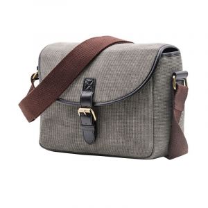 Sac photo en cuir cire et huile, style retro, facile a transporter, resistant a l'usure, sac messager delicat, gris - Neuf