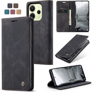 Maa-Coque Xiaomi Redmi Note 14 4g [Pas Pour 5g] Housse Antichoc En Cuir Pu Premium Fentes Cartes Etui Pochette De Portefeuille Avec Fonction Support À Rabat Xiaomi Redmi Note 14 4g -Noir - Neuf