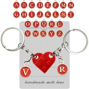 KAL-Porte-Clés Personnalisé En Forme De C?ur En Brique Assorti Pour Petit Ami, Petite Amie, Saint-Valentin, Noël, Cadeaux De Couple Complets De A À Z - Neuf