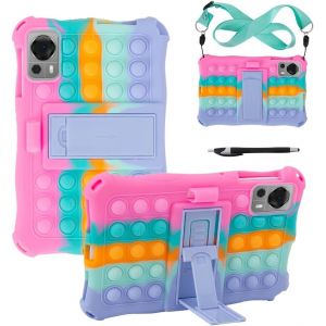 KAL-&Eacute;tui De Protection En Silicone Pour Tablette Headwolf Fpad7/Alldocube Iplay 60 Mini/60 Mini Pro/60 Mini Turbo, Avec Bandouli&egrave;re Et Stylet, R&eacute;sistant Aux Chocs, Adapt&eacute; Aux Enfants, Rose - Neuf