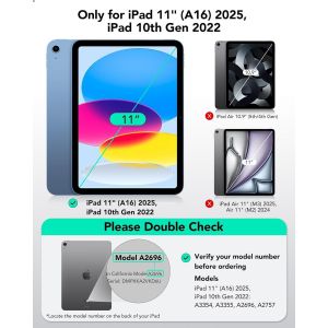 Coque Pour Ipad 11e G&eacute;n&eacute;ration, Coque Ipad 11/10 (2025/2022), Couverture De Support Vertical, Angles De Support Multiples, Couverture Ultra-Stable Avec Porte-Stylet, S&eacute;rie Flip, Past&egrave;que Rouge - Neuf