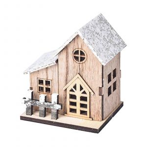 No&euml;l, Ornements de Table D&eacute;coratif de No&euml;l Lumineux en Bois de la Maison LED en Bois de la Maison de No&euml;l de No&euml;l, D&eacute;coration de Table - Neuf