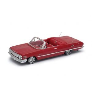 Chevrolet Impala Cabriolet Rouge 1963 1/24 Welly-Welly - Neuf