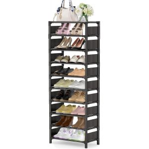 Kgabery-Etagère Chaussures À 10 Niveaux Pouvant Contenir 20 À 25 Paires,Porte-Chaussures Étroite,Étagère À Chaussures Haute Et Peu Encombrante Pour Placard,Chambre Hall D'entrée Garage Salon - Neuf