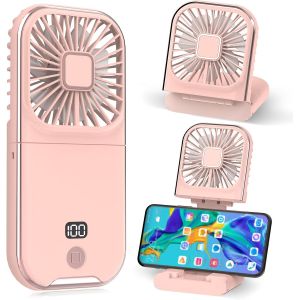 KALANKA-Mini Ventilateur Portable Ventilateur à Main USB Rechargeable Petit Portatif Portable Ventilo Ventilateur de Poche Silencieux Fan Pour Bureau, Maison, Extérieur, Dormir (Rose) - Neuf