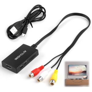 Convertisseur Rca Vers Hdmi ¿ Adaptateur Composite Rca Vers Hdmi 720P/1080P (60Hz), Supporte Ps2, Ps3, Xbox, Dvd, Vhs, Tv Standard, Plug And Play Avec Câble Hd Mi Et Câble Micro Usb Inclus[Z221] - Neuf