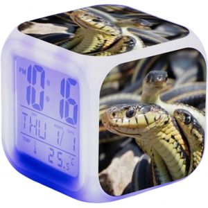 Réveil numérique 7 couleurs changeantes, horloge de chevet pour enfants, horloge animée - Neuf