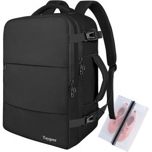 KALANKA-Bagage Cabine 40x30x20 Ryanair, Sac a Dos Voyage Cabine Avion 40x30x20 Compatible avec Eurowings, Valise Cabine Bagage &Agrave; Main with USB Charging port, avec Sac &agrave; Chaussures Homme Femme, Noir - Neuf