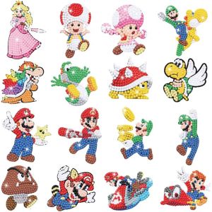 Trahoo-Diamond Painting Kit Enfant, 16 Pièces 5d Diamond Painting Autocollants Kits Enfants, Diy Peinture Diamant Autocollant, Kit Mosaïque Pour Enfants, Broderie Diamant Pour Enfants Et Débutants Ad - Neuf