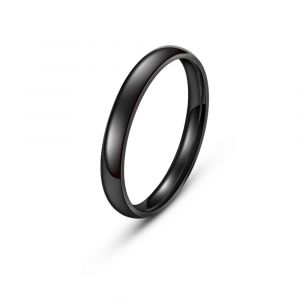 (Noir) Bijoux Bague Homme Femme Acier Inoxydable Bague De Fian&ccedil;ailles Mariage 4mm Taille Au Choix 51,8cm - Neuf