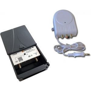Johansson Kit Préamplificateur d&#8217;Antenne TV pour TNT Et TNT HD avec Filtre 4G/LTE Actif Et avec Alimentation. Kit Pré-Amplificateur UHF 15 à 35 DB + Alimentation - Neuf