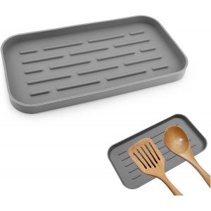 Eryi-Repose Cuillère Cuisine, Fonctionnelle Silicone Support Ustensiles Cuisine Repose Ustensiles De Cuisine Comptoir Table De Cuisson Table À Manger Support De Vaisselle (Gris) - Neuf