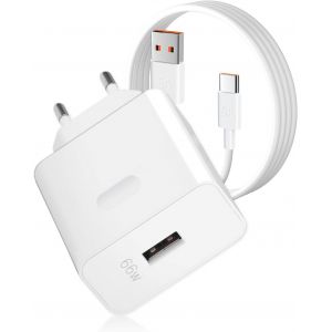 Chargeur 66W Pour H-Onor 200 Lite 400 90 Lite Magic6 Lite Magic7 Lite Avec C&acirc;ble Usb C 6A 1M, Adaptateur Charge Supercharge Compatible Huawei Honor X6B X8A X8B Pad X9 Magic6 Pro - Neuf