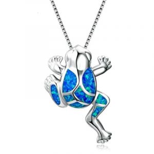 Grenouille Pendentif Collier Pierre Color&eacute;e Grenouille Forme Pendentif Collier Pour Filles Femmes Bijoux Cadeau - Neuf