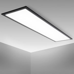 Ulteronixshop-Panneau Led Avec Couleur De Lumi&egrave;re Blanc Neutre, 22 Watts, 2300 Lumens, Dalle Led, Plafond, Plafonnier Led, Lustre Salon, Lustre Cuisine, 100x25x6,5 Cm, Noir - Neuf