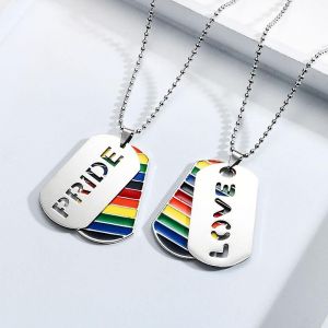 Ensemble De 2 Colliers Arc-En-Ciel En Acier Inoxydable, Collier Arc-En-Ciel Pride, Collier Arc-En-Ciel, Bijoux De Fierté Gay Et Lesbienne Pour Hommes Et Femmes, Articles Gays - Neuf