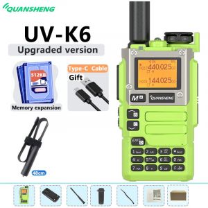 Walkie-Talkie Uv-K6 Amélioré,Extension De Mémoire 512kb,Bande Complète Am Fm Type-C,Brouilleur Noaa,Fréquence Sans Fil,Radio Amateur - Type 48cm Antenna - Neuf