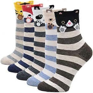 2024 Chaussettes Drôles Femmes Chaussettes En Coton Colorées,Chaussettes Animaux Dessin Animé Femmes Chaussettes Drôles Femmes Noël Chaussettes Baskets Chaussettes,5 Paires - Neuf