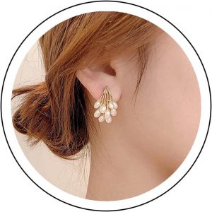 Kal-Boucles D'oreilles Boho Perles Pendantes Boucles D'oreilles Grappe De Perles Vintage Boucles D'oreilles Goutte &Agrave; Goutte Feux D'artifice Boucles D'oreilles Chandelier De Perles Pour Femmes - Neuf