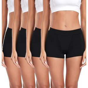 Khkui-Shorty Femmes Boxer Femme Coton Short Anti Frottement Cuisse Femme Sport Caleçon Avec Entrejambe Large Lot De 4 - Neuf