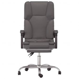 Fauteuil de massage inclinable de bureau informatique &eacute;tude similicuir gris Helloshop26 02_0025405 - Neuf