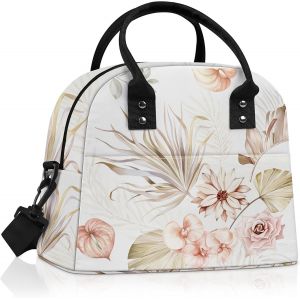 KALANKA-Sac Isotherme Repas Femm Feuilles Sac Gamelle Travail Portable mit Bandouliere pour Pique Nique,Fleur de Boho - Neuf