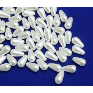 300pcs Pearl Wax Pearl Beads 8x4mm Pearl Beads Pearl Beads Teardrop Shape Pearl Beads For Wedding Party Jewelry Diy Decoration (White) - Neuf