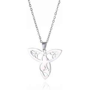 Collier Avec Pendentif Renard Celtique Noeud Triquetra Trinité Collier Porte-Bonheur Triangle Celtique Irlandais Wiccan Bijoux Animal Cadeau Pour Femmes Filles - Neuf