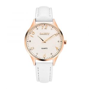 Gaiety Femmes Mode Casual Pu Cuir Montre Analogique Quartz Montre-Bracelet (Blanc) - Neuf